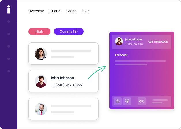 Dialer call interface